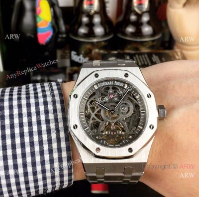 Fake AP Skeleton Royal Oak Stainless Steel 43mm Watch